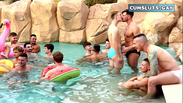 Pool party turns into crazy gay fuck fest! Twink Flynn Felix takes all men, and he is filled up inside and covered with a sticky mess outside and still begging for more!8 min