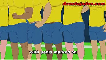 Cartoon Gay Porn Jogadores na Orgia5 min